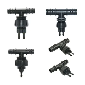 1/2 3/4 1& 4/7mm Žarna Barb Connecters Sumažinti Tee Jungtys Pe Vamzdžių Movos Adapteris Išorinis Skersmuo 1/4 16 20 25mm Vamzdis
