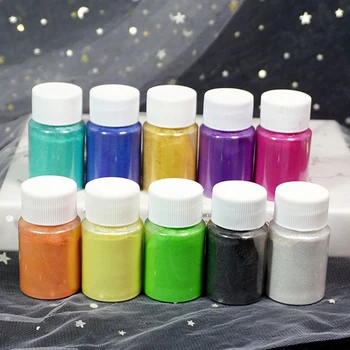10 Spalvų, Ryškių Aurora Perlų Pigmentų Milteliai Žėručio Perlamutro Dažikliai Derva, Dažiklis Dažų Pigmentas Dervos Amatų Įrankiai