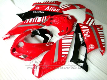 100% tinka Ducati įpurškimo pelėsių purvasargiai 749 999 05 06 baltas lipdukas raudonas motociklas lauktuvės rinkinys 749 999 2005 2006 HR55