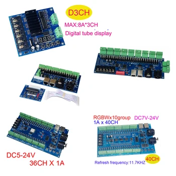 18CH/24CH/27CH/36CH/40CH DMX RGB RGBW LED Valdiklis DMX512 Dekoderis