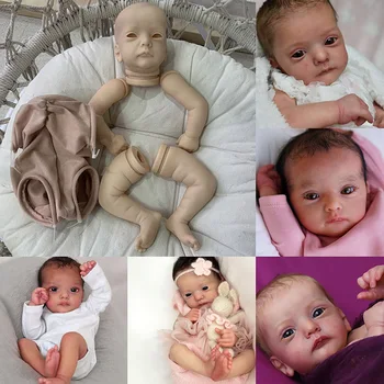 19inch Ana Lėlės Reborn Rinkinio Populiarus Kūdikių Mielas Veidas Unpainted Tuščią Lėlės Rinkinys 