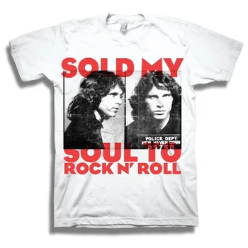 2019 M. Vasarą Karšto Pardavimo Marškinėliai, Jim Morrison Pardavė Savo Sielą Rock N Roll Suaugusiųjų White T-Shirt Medvilnės Marškinėliai