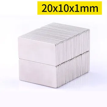 20x10x1mm Stačiakampio Stiprus Retųjų Žemių Neodimio Magnetas N35 Blokuoti Nuolatiniai Magnetai 20*10*1