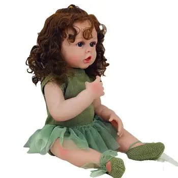22 Colių Realus Kūdikių Lėlės Nekilnojamojo Ieškote Anatomiškai Teisingą Lopšelio Atgimsta Lėlė Su Žalia Apranga Mergaitėms Gimtadienio Dovana