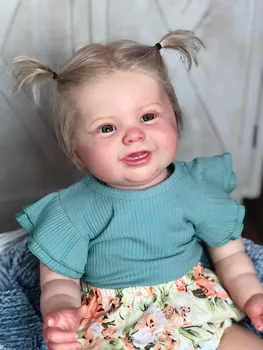 24inch 3D-dažų Odos Kodi Atgimsta Kūdikių Lėlės su Venų Kraujagyslių Minkšto Silikono Naujagimių Lėlės Kūno Audiniai Žaislas Šypsosi, Mažylis