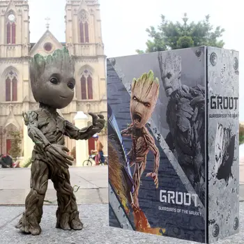 25cm Globėjai Galaxy Groot Veiksmų Skaičius, Mielas Kūdikis Medžio Vyras Statulėlės Statula Kolekcionuojamos Lėlės Modelis Žaislas Vaikams, Dovana