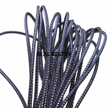 2m/daug apie 3.1 mm, mėlyna tinklelio nailono virvė, virvelė su plieno vielos, laidai, skirti karoliai padaryti 