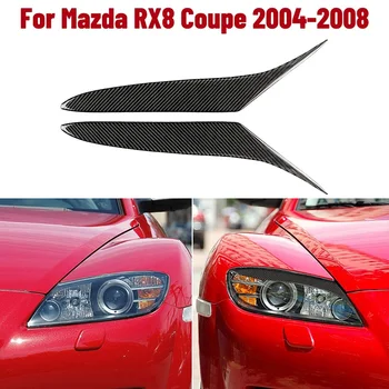 2vnt Anglies Pluošto priekinis žibintas Antakių Vokų Padengti Apdaila už Mazda RX-8 RX8 2004-2008 Automobilių Lipdukai, Auto Priedai