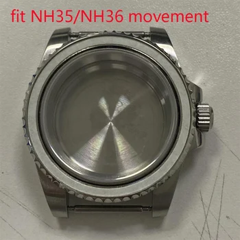 40mm Aukštos kokybės 316L Nerūdijančio plieno, safyro stiklas skaidrus žiūrėti atvejais tinka NH35/NH36 Mechaninė Vertus Vėjo judėjimas