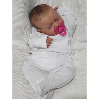 49CM Užbaigti Lėlės Miega Loulou Naujagimių Reborn Baby Doll Vertus Dažų Lėlė su Rankų darbo 3D Odos Kelių Sluoksnis Matomas Venis