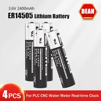 4PCS 3,6 V 2400mAh ER14505 14505 AA Li-Ion Ličio Baterija PLC CNC Staklių Dujų Skaitiklis Jutiklinio Ekrano Pakeitimas Batteria
