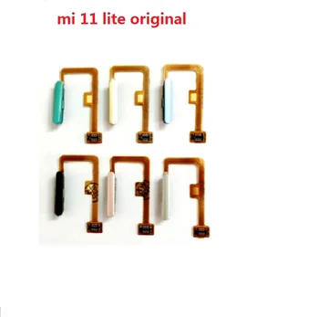 5vnt Už Xiaomi Mi 11 Lite Originalus pirštų Atspaudų Jutiklis Home Mygtuką Touch ID Juostelė Flex Kabelis atsarginės Dalys