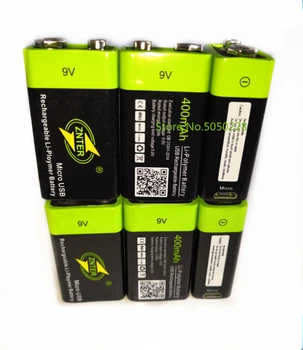 6pcs/daug ZNTER 600mAh 9V USB įkraunama ličio baterija drone priedai 6F22 įkraunama ličio baterija