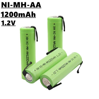 AA NiMH įkraunamos baterijos, 1.2 V, 1200mAh, suvirinimo smeigtukai, stabilus ir saugus įkrovimas, tinka elektrinis dantų šepetėlis
