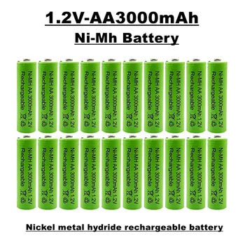 AA įkraunamos baterijos, 1.2 V 3000 MAH, nikelio metalo hidrido baterijos, tinka nuotolinis valdymas, žaislai, laikrodžiai, radijo imtuvai, ir tt