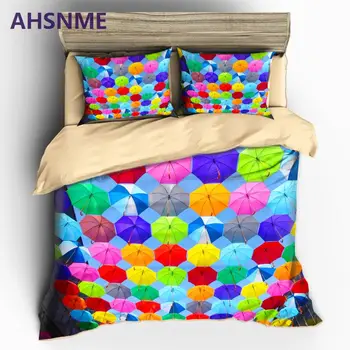 AHSNME Pritaikoma Modelio Patalynės komplektas Modelį, daug spalvinga skėčiai Antklodė Padengti Aukštos raiškos Spausdinimo Namų Tekstilė