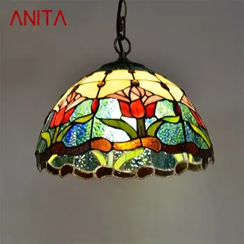 ANITA Tiffany Pakabukas Šviesos diodų (LED) Lempos, Modernus Spalvingi Įrenginiai, Namų Valgomasis Apdaila