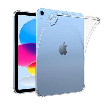 Atsparus smūgiams Silikoninis Apvalkalas, Skirtas Apple iPad 10 2022 10.9-10 colių Kartos Lanksčios Tablet Atveju Aišku, galinis Dangtelis