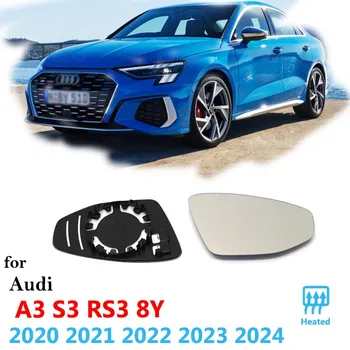 Audi A3 S3 RS3 8Y 2020 2021 2022 2023 2024 Šildomos Pusėje valdomi Išoriniai Galinio vaizdo Veidrodėliai Stiklo Pakeitimo, Automobilių Reikmenys, Plataus Kampo