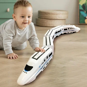 Aukšto Elektrinio Traukinio Žaislų Harmonijos Modeliavimas Greitojo Geležinkelio Traukinio Žaislas, Automobilių Garso, Šviesos, Muzikos EPS Modelis 