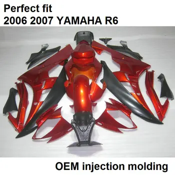 Aukštos kokybės liejimo lauktuvės komplektas Yamaha YZF R6 06 07 vynas raudonas juodas motociklas purvasargiai nustatyti YZFR6 2006 m. 2007 m BN27