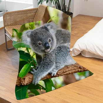 Australijos Koala Padengia Flanelė Antklodės 3D Spausdinimo Gyvūnų Sofa Travel Paaugliams, Moterų, Vyrų, Gyvenančių Nešiojamų Kelionių Studentų Antklodė