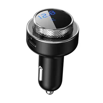 Automobilio Adapteris LED Įtampos Ekrano Nešiojamas su Mikrofonas laisvų Rankų Skambučių FM Siųstuvas Belaidžio Radijo Adapteris Automobilinis USB Įkroviklis