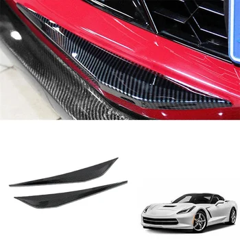 Automobilio Anglies Pluošto Priekinės Pusės Bamperio Apdaila už Chevrolet Corvette C7 2014-2018 M. Bamperis Lūpų Kampe Splitter Juostelės