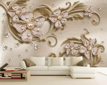 Beibehang papel de parede Užsakymą tapetai Paprasta ir prabangus trijų dimensijų papuošalai, gėlės, TV foną, sienos popieriaus freskos