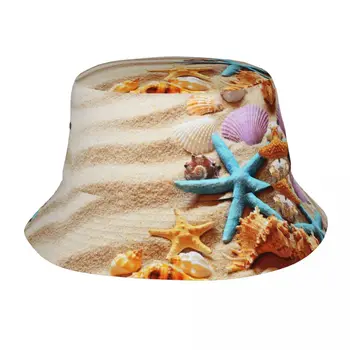 Bucket Hat Unisex Bob Kepurės Hip-Hop Gorros Jūros Kriauklių Vasaros Paplūdimio Ir Smėlio Vasaros Panama Kepurė Beach Sun Žvejybos Hat