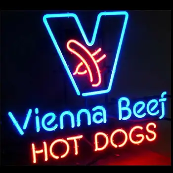 Custom Iš Hot Dog Pasirašyti Stiklo Neoninės Šviesos Ženklas, Alaus Baras