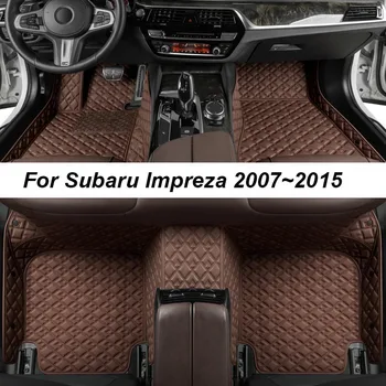Custom Prabangių Grindų Kilimėliai Subaru Impreza 2007~2015 m. JOKIŲ Raukšlių Automobilių Aksesuarai Kilimėliai, Interjeras atsarginės Dalys, Pilnas Komplektas