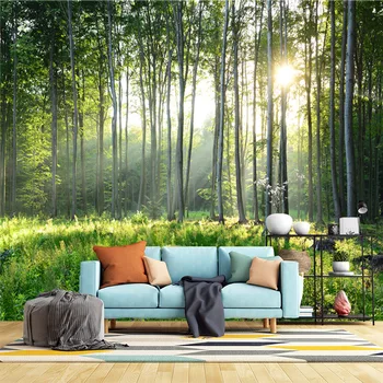 Custom freskos gražių gamtos kraštovaizdžio, miškų 3D gyvenimo kambario, miegamasis lipni, tapetai, freskos