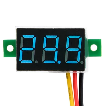 Digital Voltmeter 0.36 colių, 3 laidų 0-100V LED Ekranas, voltmetras Vandeniui