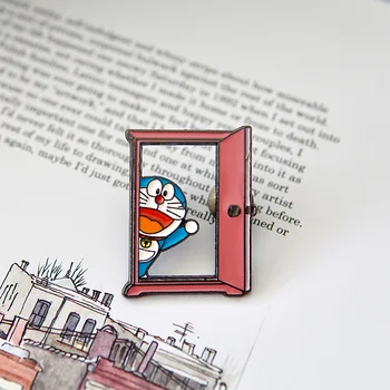 Doraemon Sunku Emalio Pin Dokodemo Doa Sagė Animacinių, Anime, Žaidimai Ventiliatorius Rinkti Ženklelis
