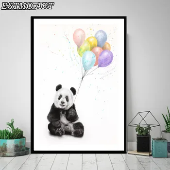 Drobė Spaudiniai Balionai Panda Plakatai Abstraktaus Meno Gyvūnų Sienų Tapybos Kūrybiškumą, Estetinį Kambario Dekoro Šiuolaikinio Meno Tapybos