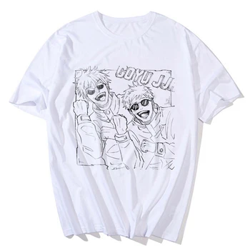 Džiudžiutsu Kaisen Anime Gojo Satoru Print T-Shirt Vyrams Laisvalaikio Prekės Vasaros trumpomis Rankovėmis Streetwear Laisvas Minkštų vyriški Drabužiai