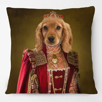 Europos Karališkųjų Teismo Karinės Šunų Mylėtojas Gyvūnų Tapybos Pagalvėlių Apvalkalus Renesanso Karalius, Princesė Portretas, Dekoratyvinės Pagalvėlės