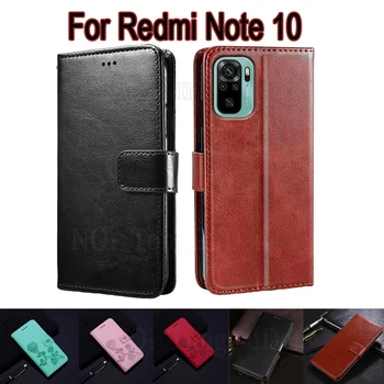 Flip Case For Xiaomi Redmi 10 Pastaba Padengti Telefono Apsauginis Apvalkalas Funda Už Xiami Redmi Note10 Atveju Piniginės Stovėti Odos Knyga 