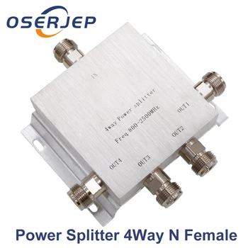 Galios Daliklis Splitter 800~2500MHz 4 Būdas N 1/4 (GSM ir CDMA Wcdma 3G 4g Lte už kabelį Prijunkite Antenos