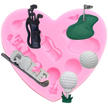 Golf Serijos Silikono Formos 3D Žinoma, Akiniai nuo saulės, Minkštas Formos Tortas Dekoravimo Priemonės, Saldainiai Polimero Molis Šokolado Gumpaste Liejimo formos