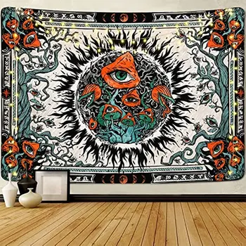 Grybų Deginimas, Saulės Mozaiką Hipių akis Mandala vynuogių Mėnulio Fazės Gobelenas sienos kabo tinka kambariuose