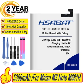 HSABAT 5300mAh Baterija Meizu M3 Pastaba M681H M681 BT61 L681H L-versija Baterijos