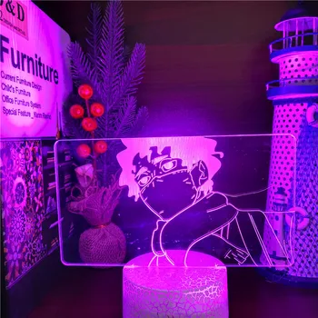 Haikyuu Kiyoomi Sakusa 3D Iliuzija Led Nakties Šviesos Lempos Anime Lempos RGB Spalva Keičiasi Namų Dekoro Lampara Stalo Lempa Manga Dovana