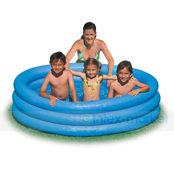 INTEX 58426 didelis dydis 3 žiedo 147x33cm mėlyna pvc pripučiamas virš žemės baseinas šeimos vaikas, vaikų baseinas, vandens žaisti baseinas B31009
