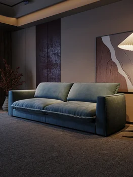 Italijos prabangių technologijos audinio sofos paprasta modernus mažas butas kambarį internetu įžymybė tiesiai eilės sofa high-end furn