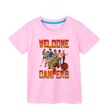 Juros periodo Pasaulio Stovykla Kreidos Sveiki atvykę Stovyklautojai Grupės Berniukas, Mergaitė marškinėliai Medvilnės Vaikai Camiseta Vasaros trumpomis Rankovėmis Vaikiški Marškinėliai