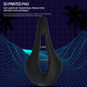 KOCEVLO 3D Atspausdintas Dviračių SaddleHoneycomb Dviračio Sėdynės Super Minkšta Pagalvėlė MTB Kelių Dviračių Lenktynių Sėdynės