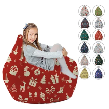 Kalėdų Granulių pagalvę Sofa apima Animacinių filmų spausdinti maišą Pupelių Pagalvėlė keičiasi maišelis Idealiai tinka vaikams, suaugusiems, Sumažina nuovargį