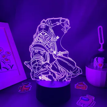 Karšto Žaidimas Mortal Kombat Scorpion 3D Led Neon pagrindiniai kištukiniai naktinių lempų lizdai Gimtadienio Dovanos Žaidėjus Draugu Vaikas Miegamojo Puošimas Skorpionas Lavos Lempos